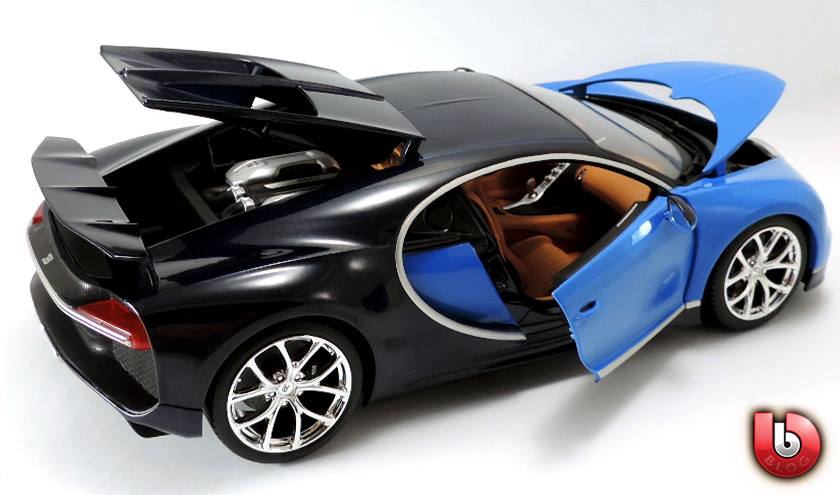 1:18 Bburago 2017 Bugatti Chiron - Blue - Features