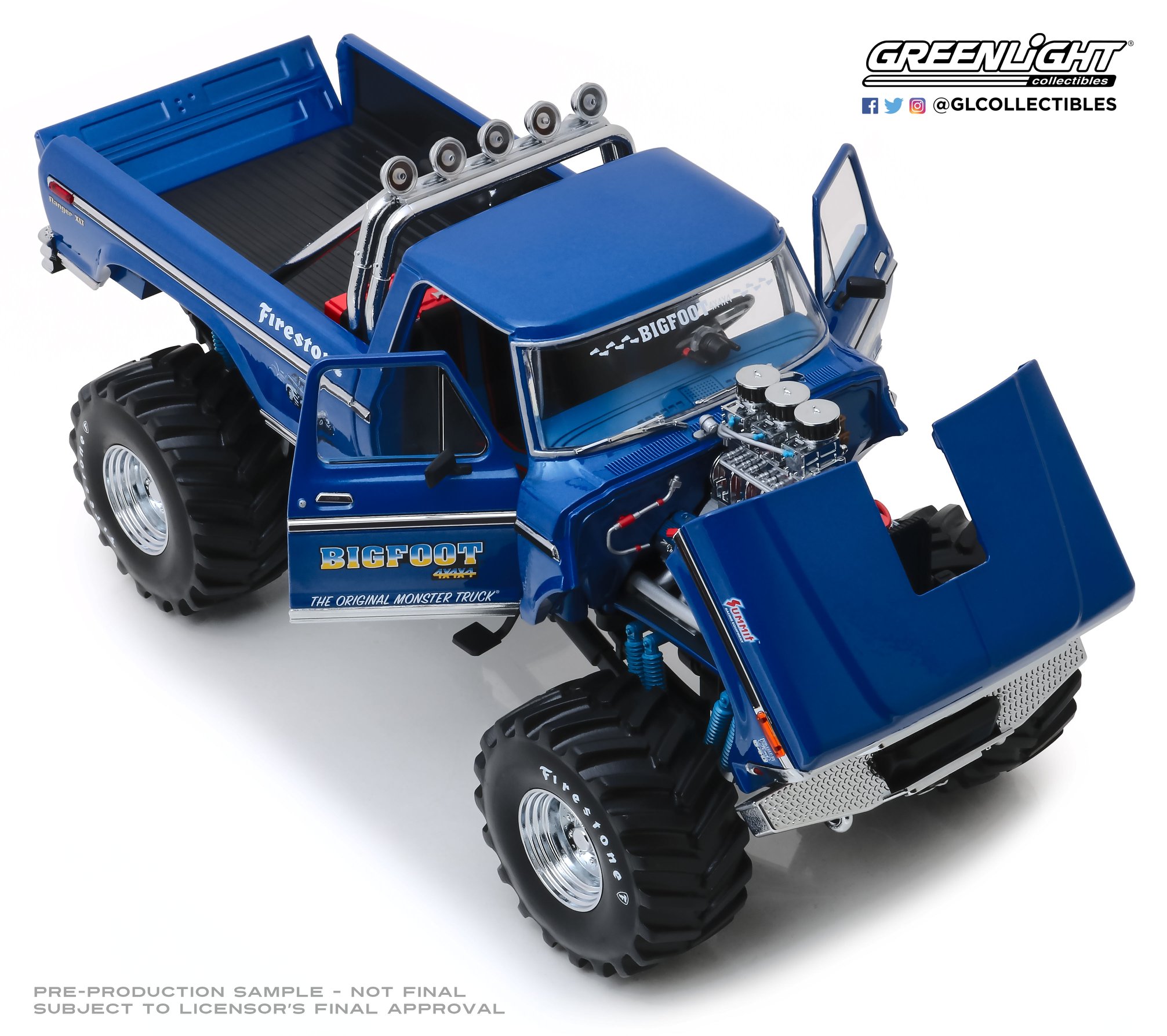 1:28 X-Class 6x6 Pickup Truck Big Foot Die Cast Modellauto Spielzeug Sammlung