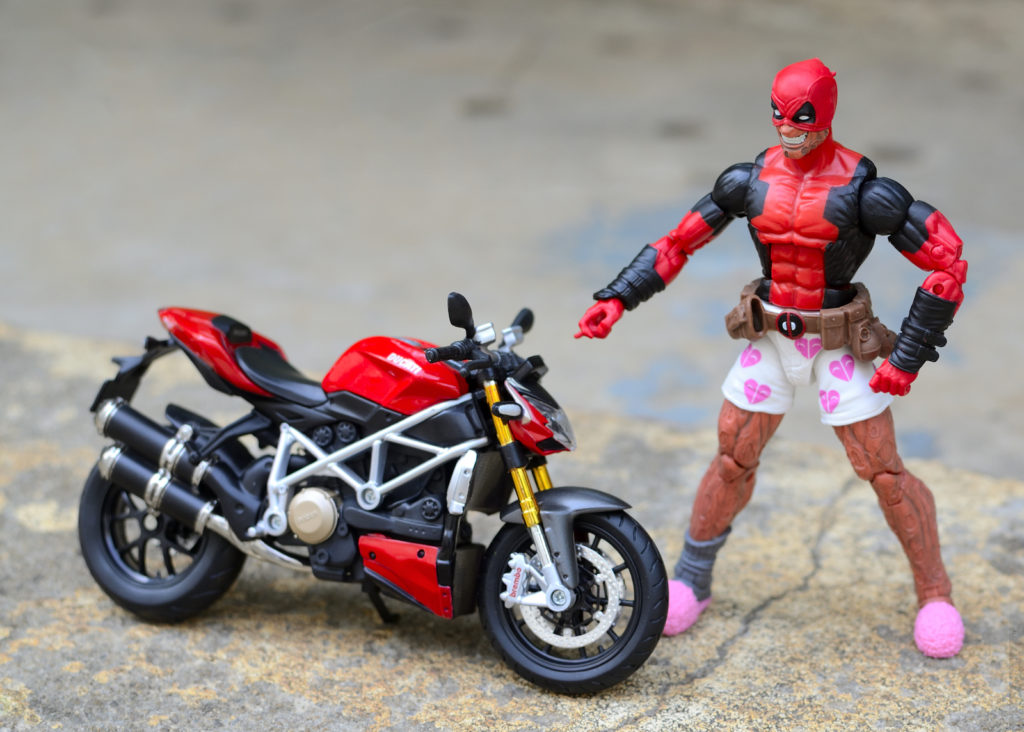 Marvel Legends Deadpool with 1:12 Ducati Streetfighter S