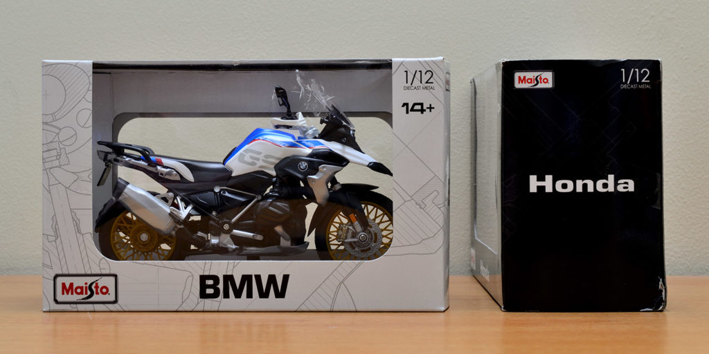 Maisto 1:12 2021 Honda CBR-1000RR Fireblade SP and 2019 BMW R1250 GS - Packages